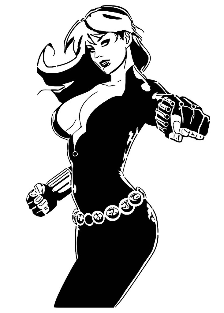 Black Widow stencil 4