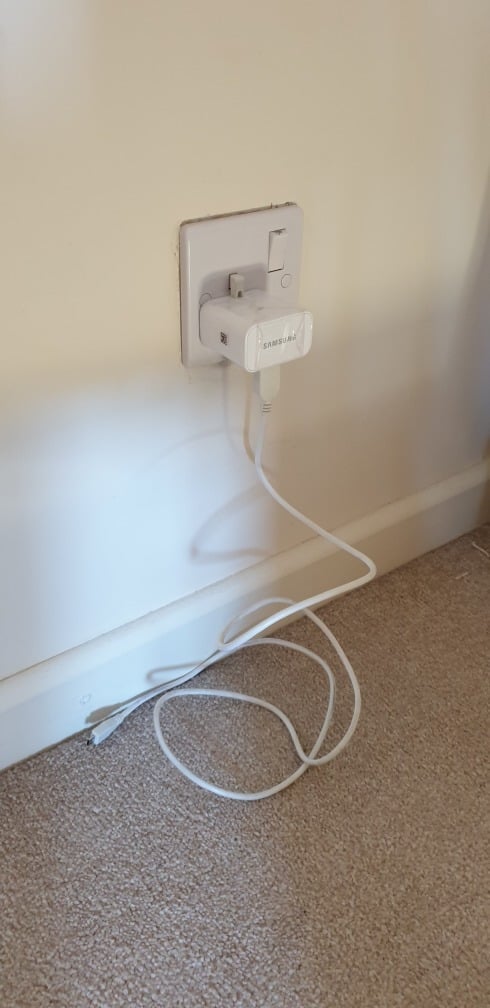 UK socket phone charging shelf