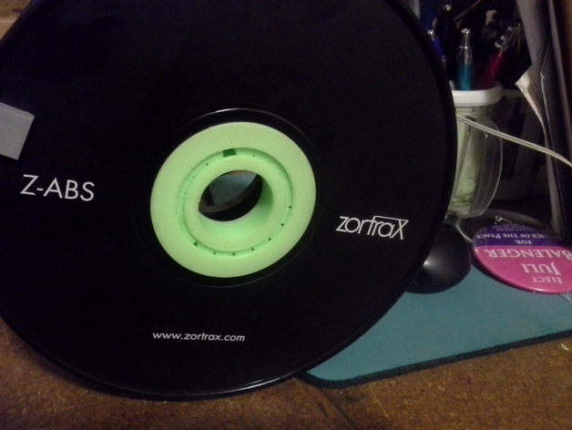 Center hub for Zortrax filament  roll with printed roller beaings