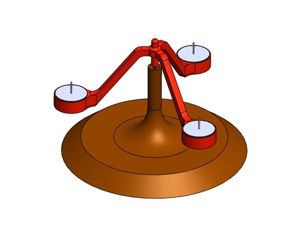 Pendulum Candle Holder (Porta velas de Péndulo para 3 velas de Té)