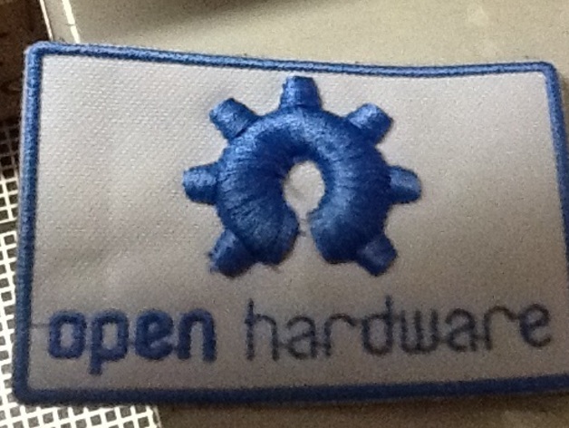 Open hardware logo raised embroidery (3d puff) patch