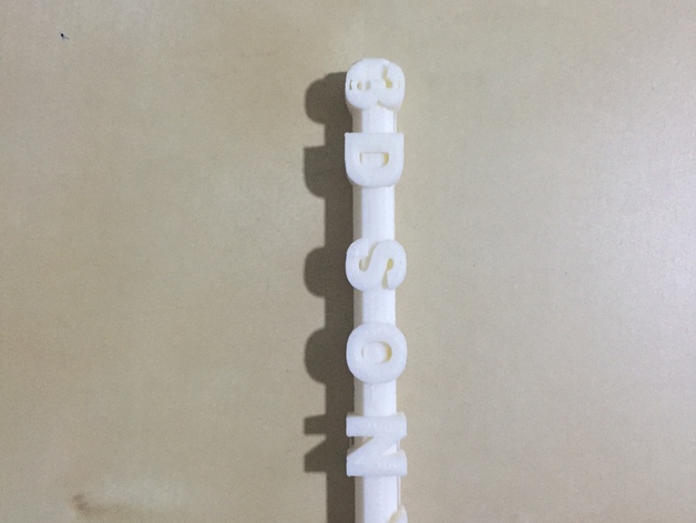3D Name on a hollow Cylinder