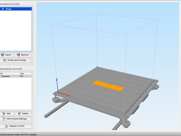 Prusa i3 bed model for Simplify3D