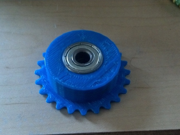 #25 Chain sprocket - 24 tooth w/ bearings