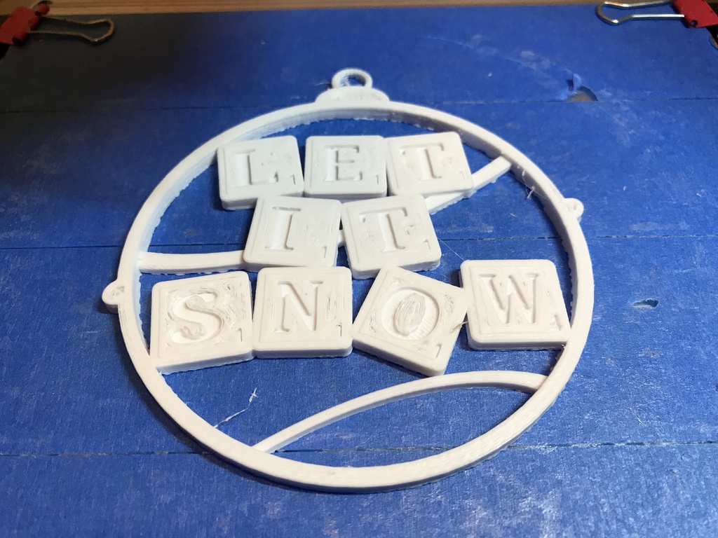 Let It Snow Tile Ornament