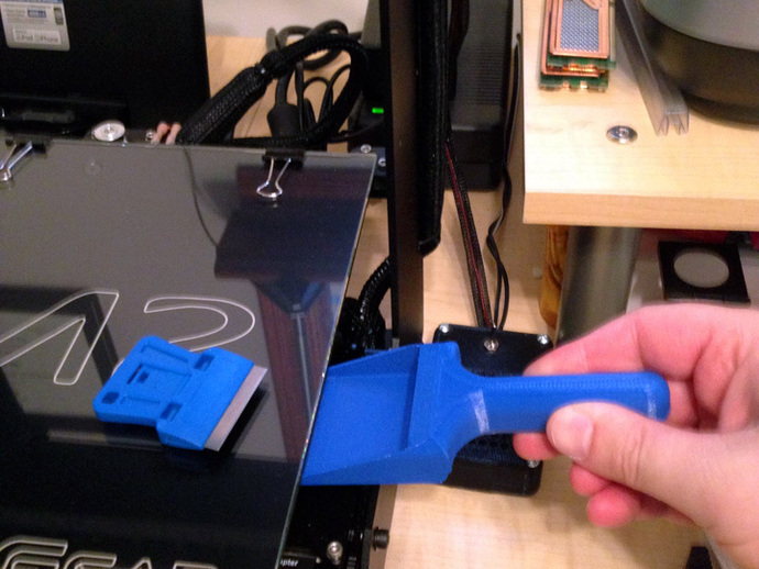 Mini Dustpan for cleaning a 3D printer heated bed