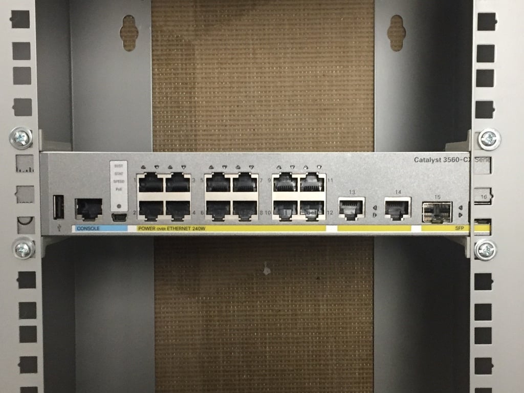 Cisco Catalyst desktop switch mount for 10 inch rack