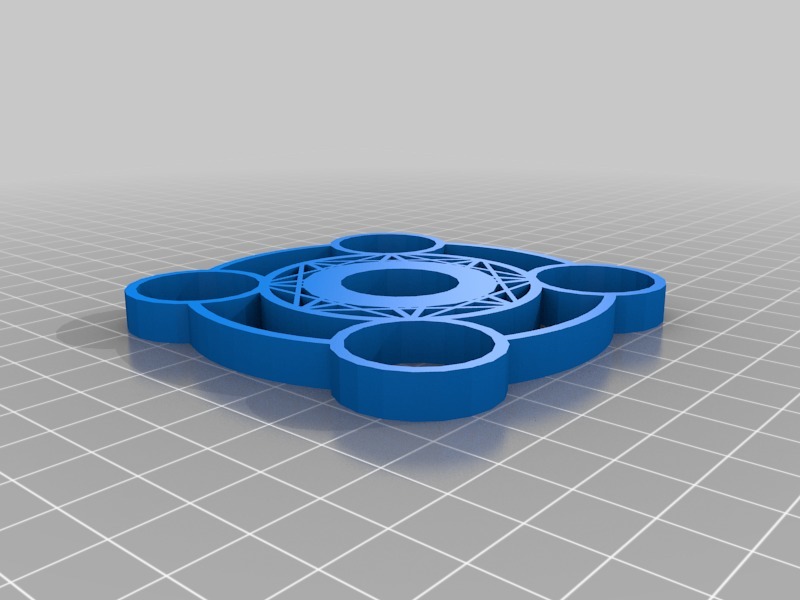 Orbital fidget spinner with finger caps and stand