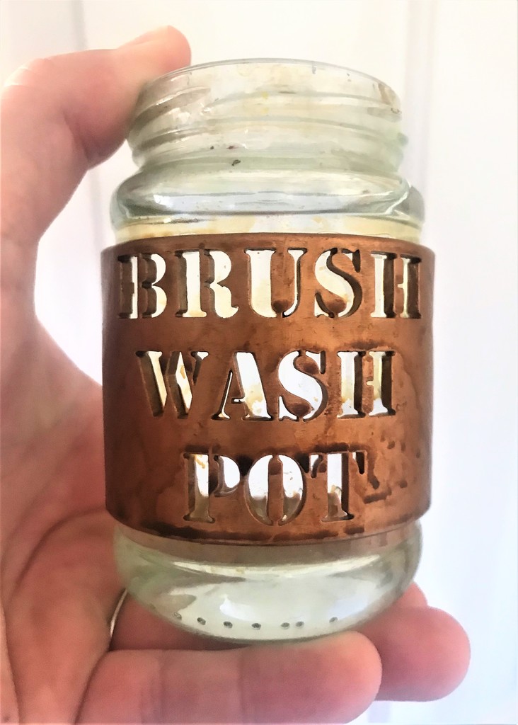 Paint Brush Washing and Rinse Pot / Jar Face Plate Plaque