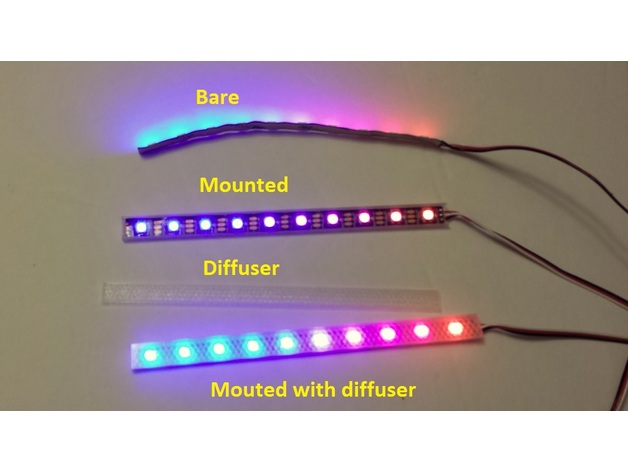 Flexible LED strip mount and diffuser