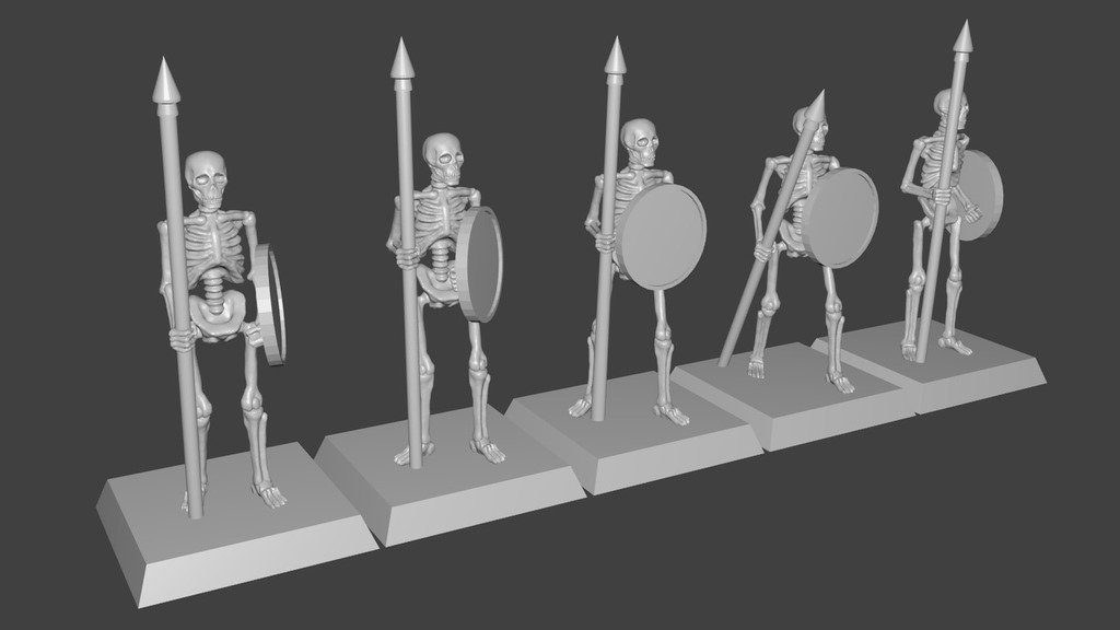 Skeleton Spearmen Miniatures