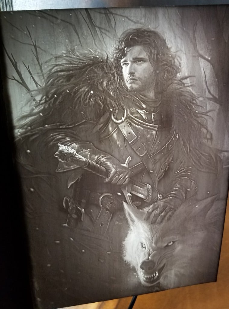 Jon Snow and Ghost Lithophane