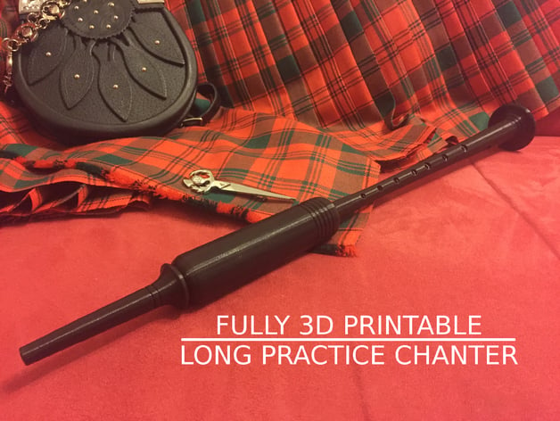 Long Practice Chanter (fully printable) for Highland Bagpipe
