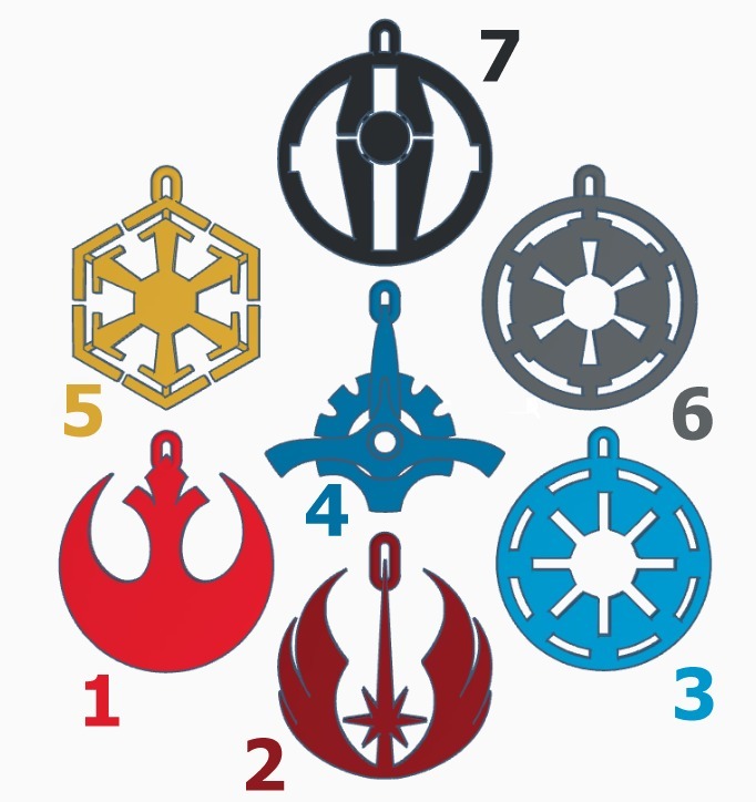 Ei9ht Christmas Balls Star Wars Emblems 