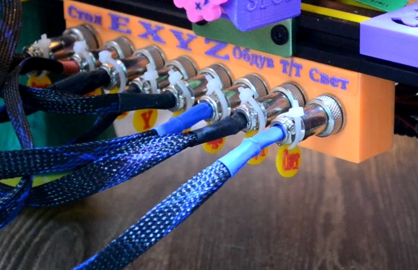 Housing with connectors for wiring a 3D printer