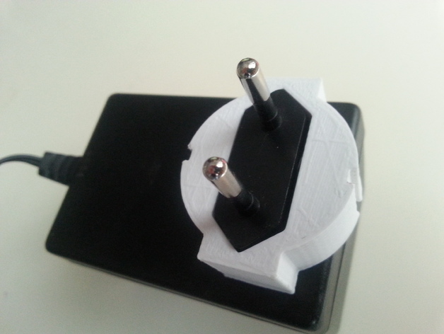 "L" type plug to Schuko socket adapter