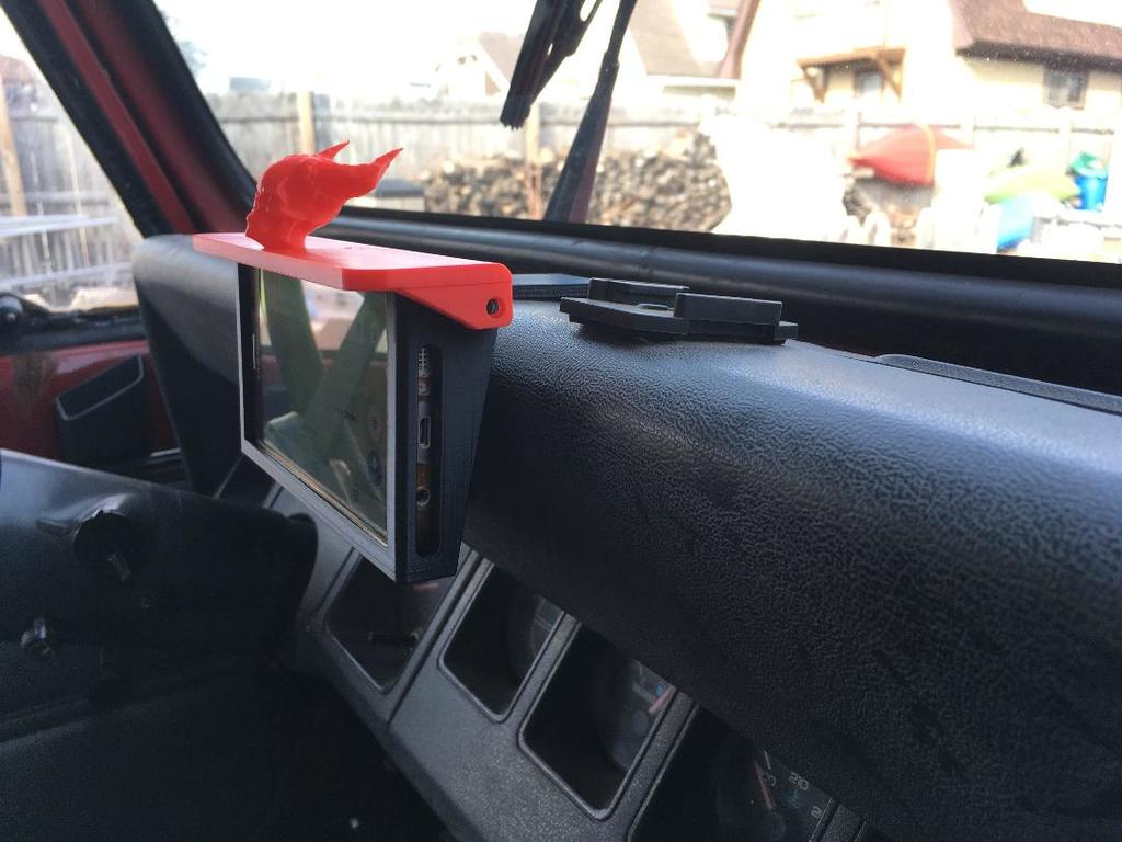 YJ Jeep dash mount for Galaxy S7 with sun visor