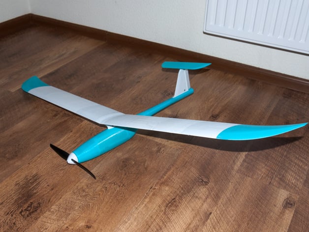 Fully 3D printed sailplane model. optimized for 0.2 nozzle (weight reduction)