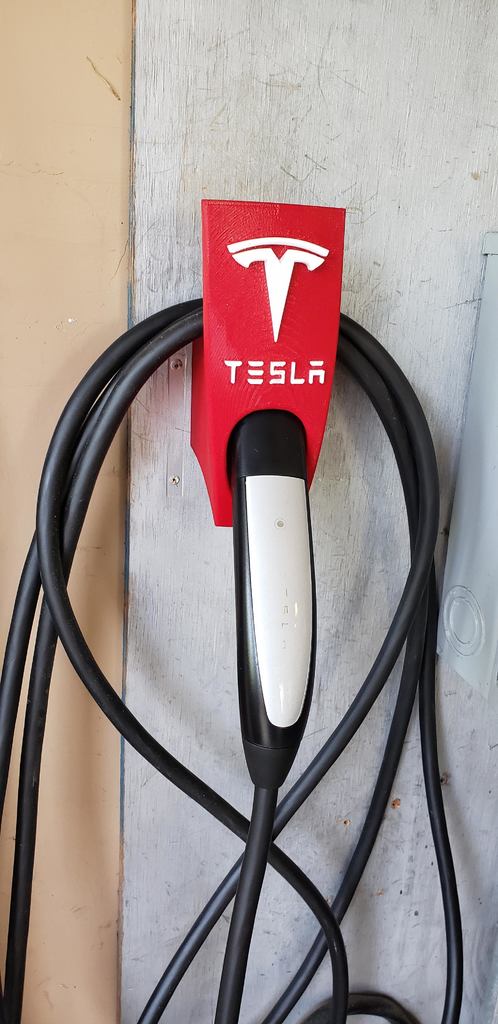 Tesla Mobile Charger & Cable Holder with Logo and Letters (US version)