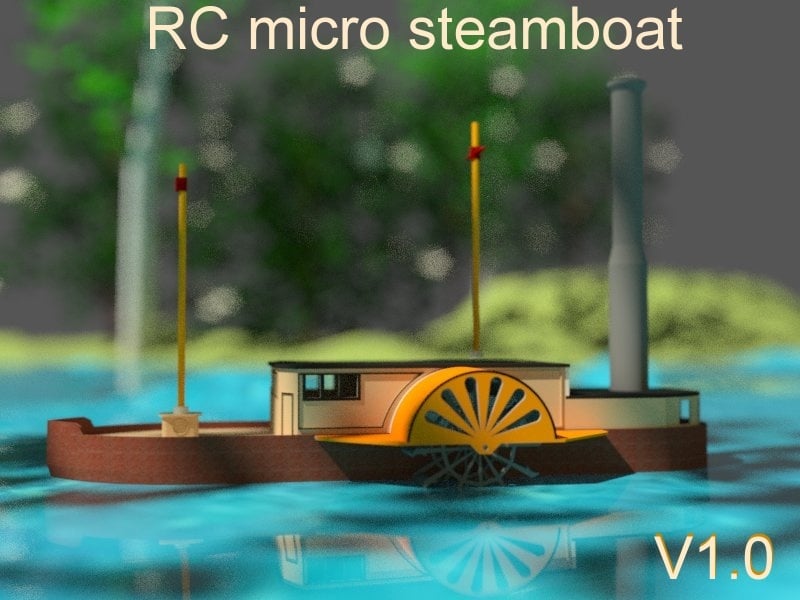 RC micro steamboat paddleboat V1 radio control boat 