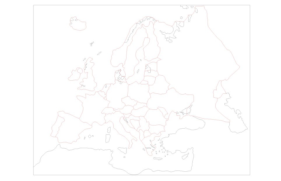 Montessori puzzle map of Europe for laser cutting