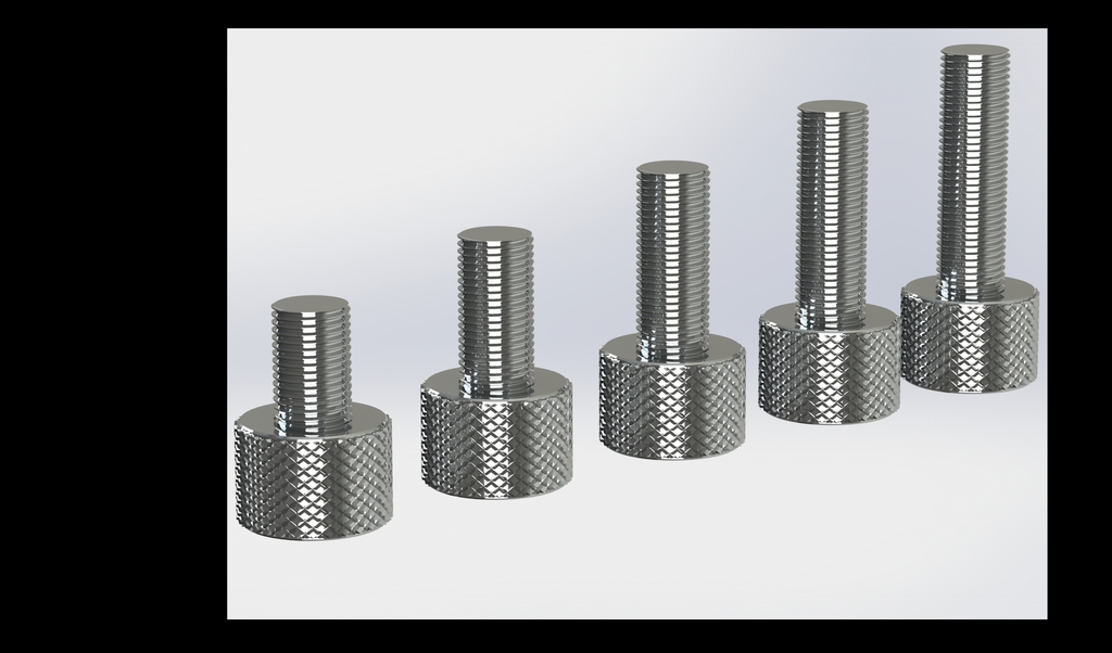 Knurling bolt and nut (variable length)