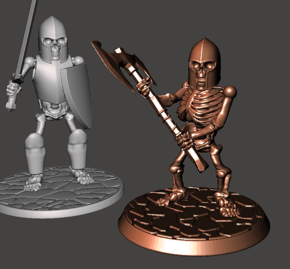 28mm Dwarf Skeleton Warrior with Two Handed Axe