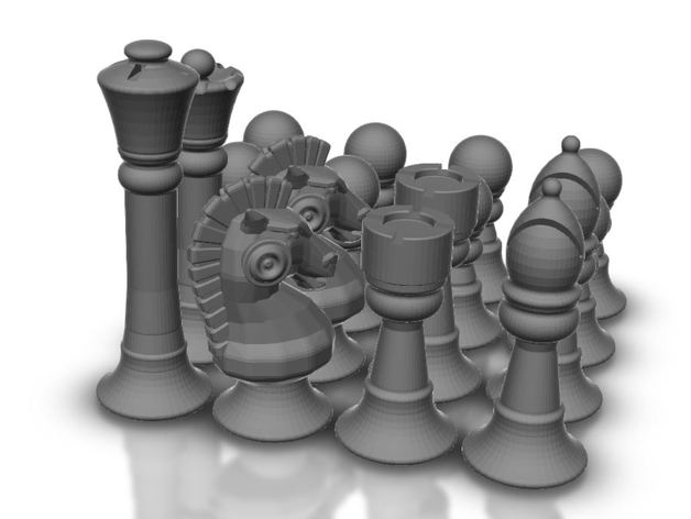 Chess. Set of sets  - All OPENSCAD - All Random