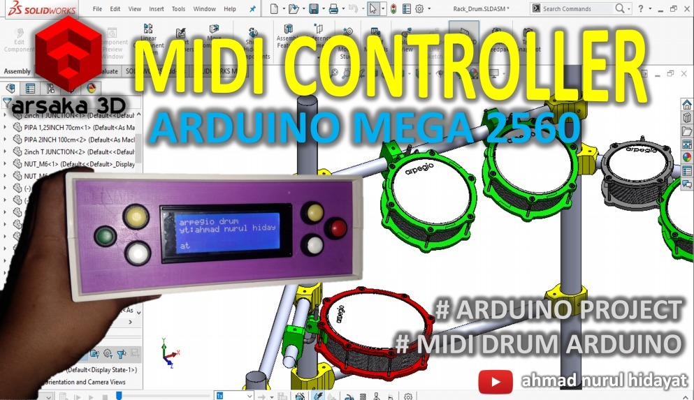 MIDI DRUM CONTROLLER - ARDUINO MEGA