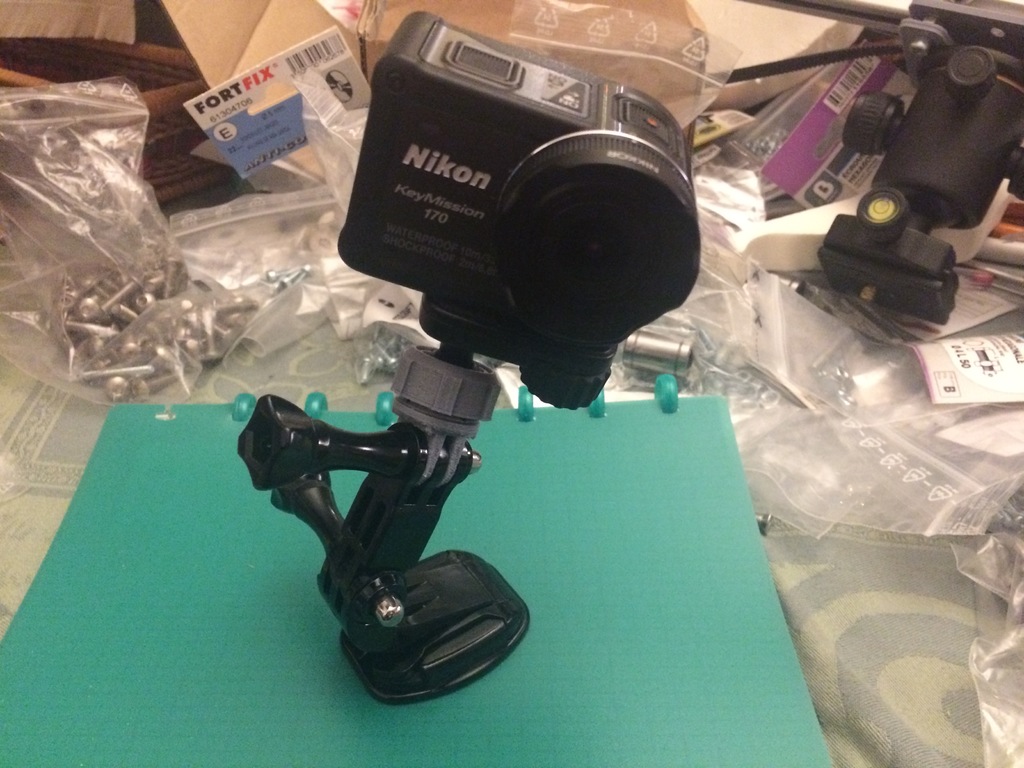 Nikon KeyMission ball socket mount to GoPro