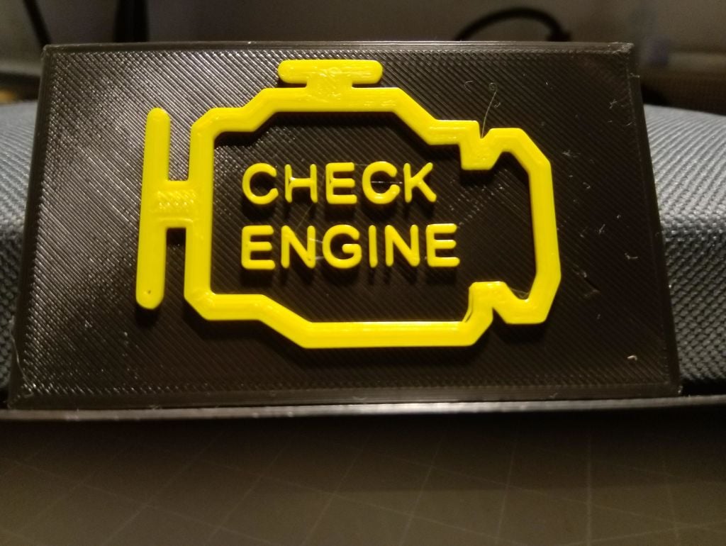 Check engine and check oil signs