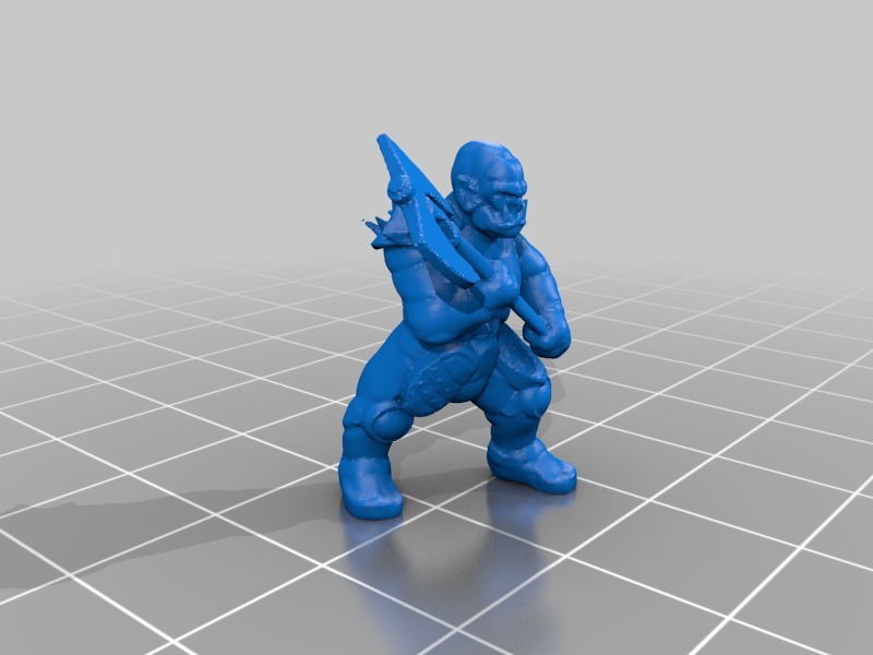 18mm orcs for D&D in dynamic pose with great weapons