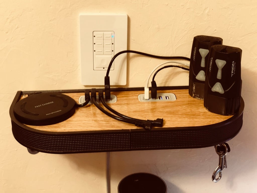 Wall-Mounted USB Charging Shelf