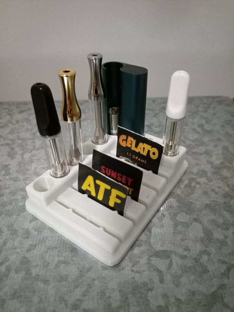 Vape Stand with Cart Labels