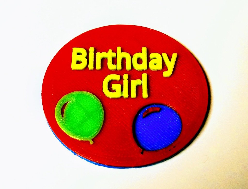Multicolored Happy Birthday Button with magnetic back 