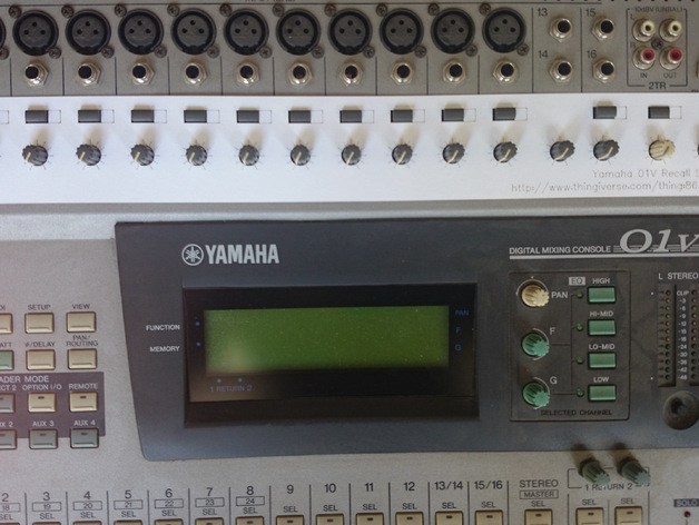 Recall sheet for Yamaha 01V digital mixer