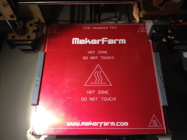 Makerfarm prusa i3 3mm glas bed holder(updated!!)