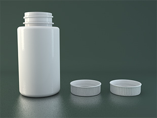 Pill bottle with twist on cap