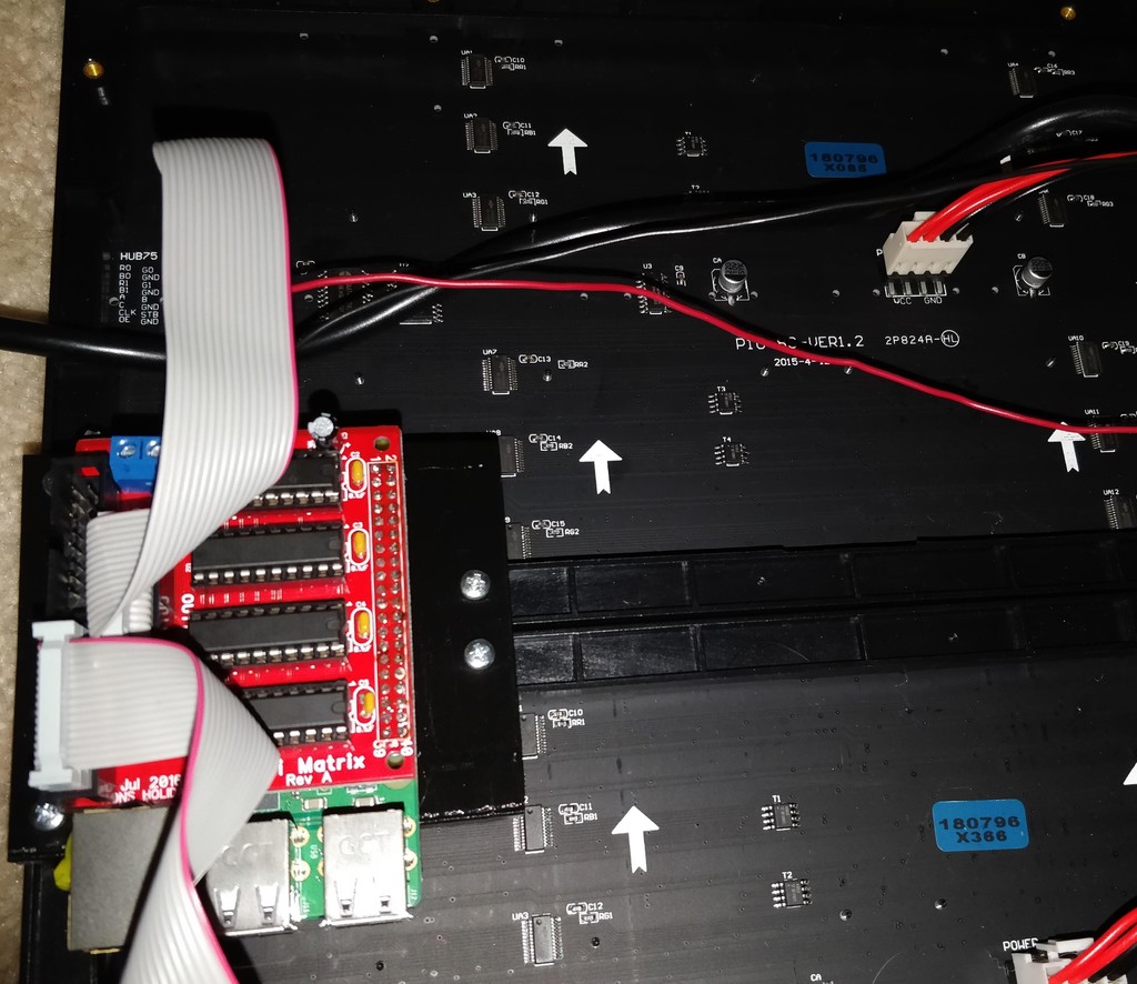 P10 LED panel Raspberry Pi mount