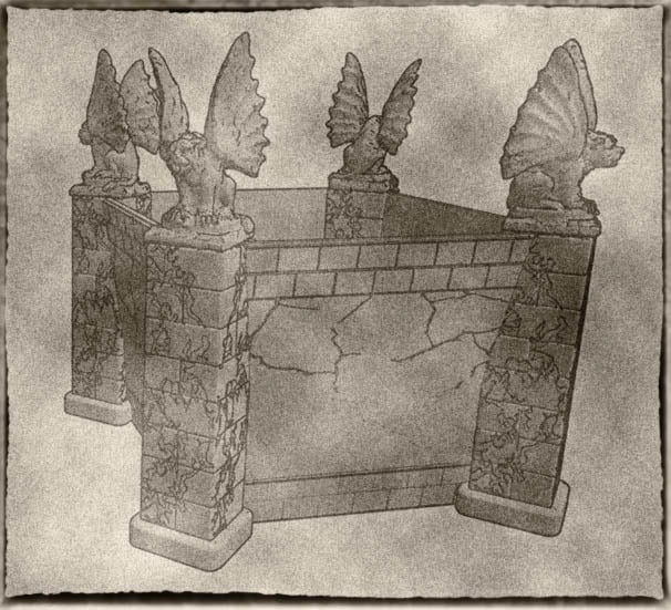 Gargoyles on Pillars Flower Pot For the Garden Dungeons and Dragons Horror Themed Planter