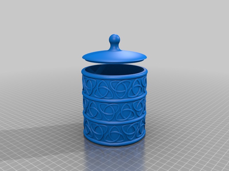 celtic knot storage cylinder - with simple lid - some stackable