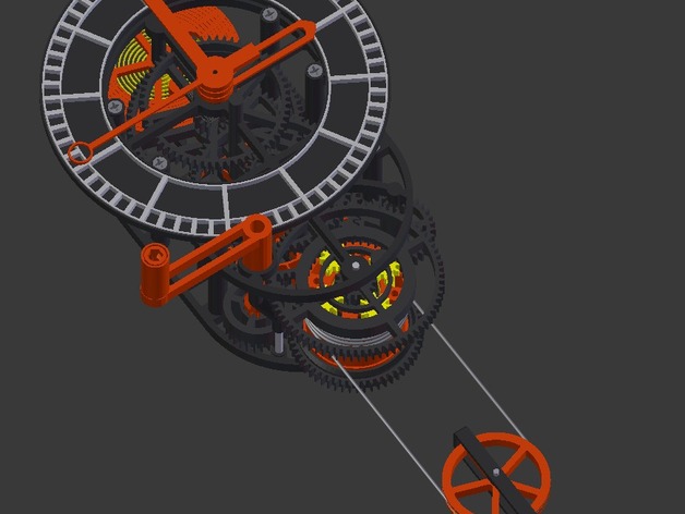 3D printed mechanical Clock with Anchor Escapement (STL files)