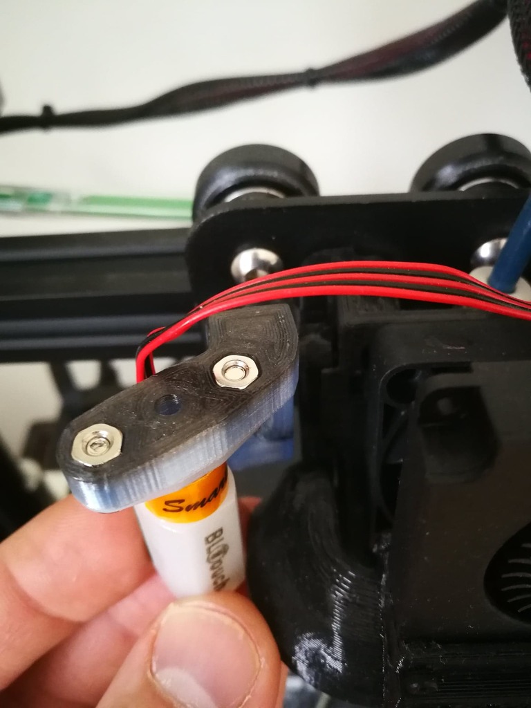 BLTouch mount with recessed M3 nut for Bullseye fan duct