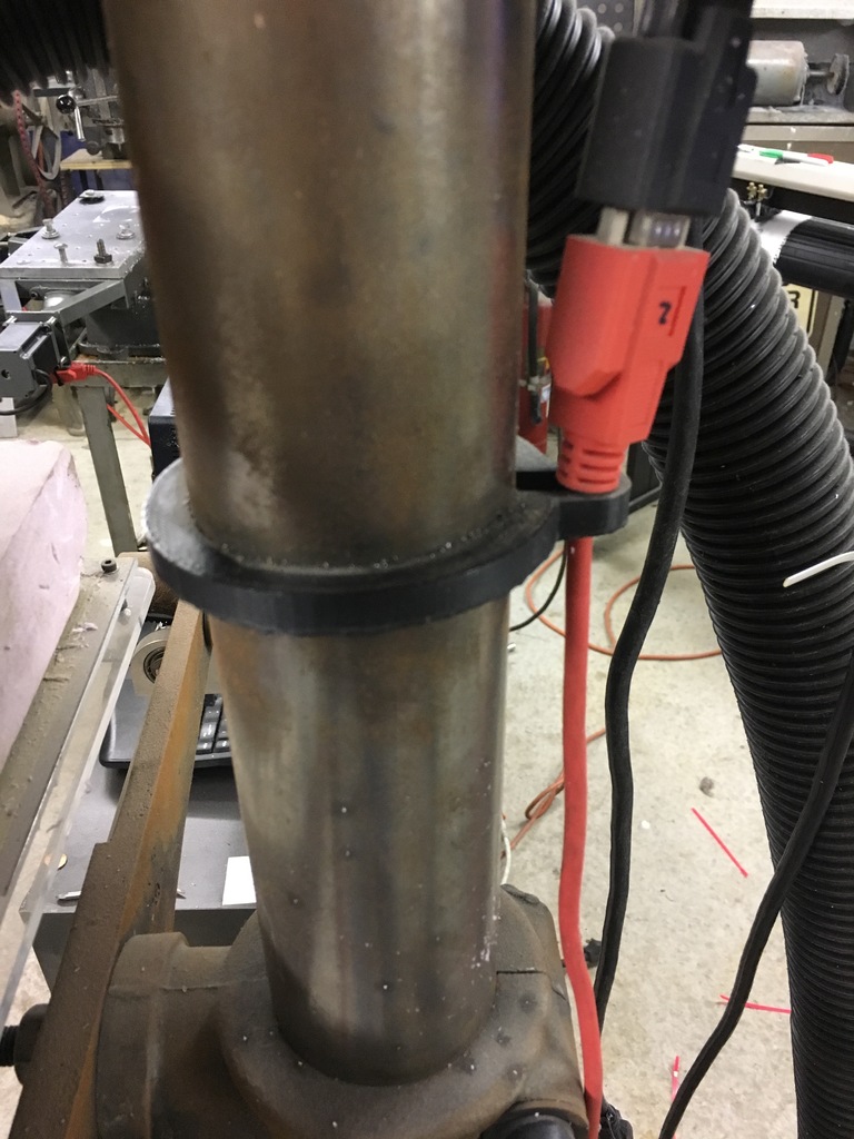 Wire clamp for drill press post