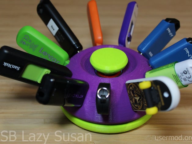 USB Lazy Susan (rotating thumb-drive holder)