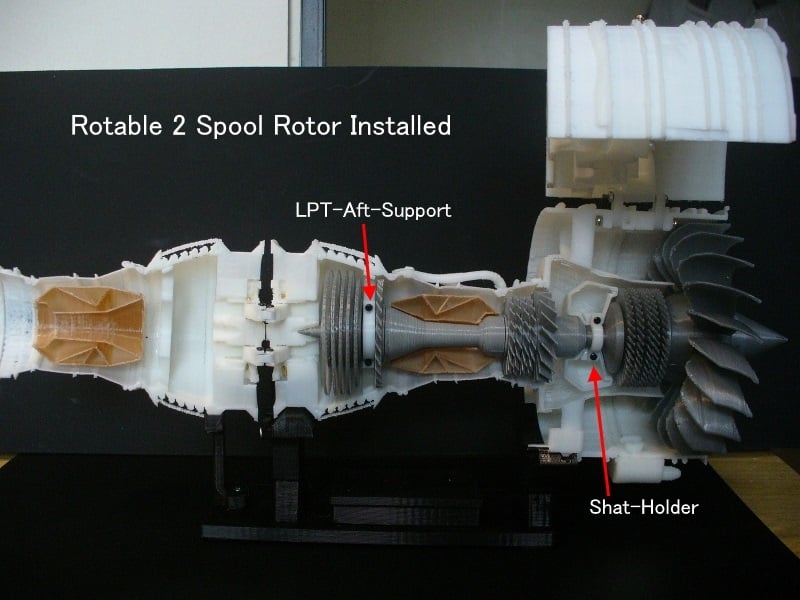 Jet Engine, Rotable 2 Spool Rotors