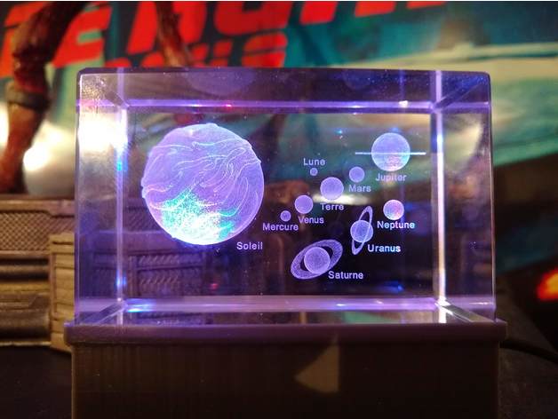 Bubblegram Laser Glass Led Display Stand