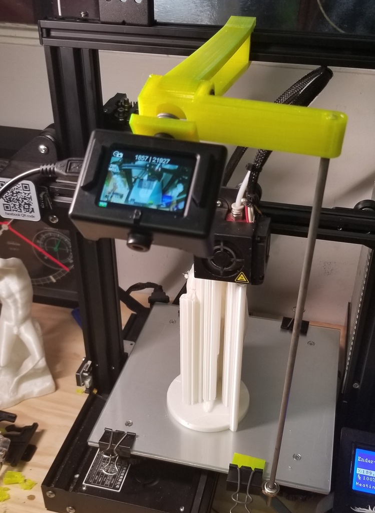 Frame mounted, bed tracking, Prussia/Creality/Ender 3D printer camera mount for Time-lapses
