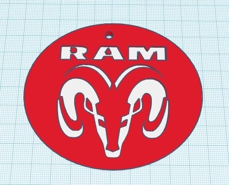 Dodge RAM keychain or scale up for wall art
