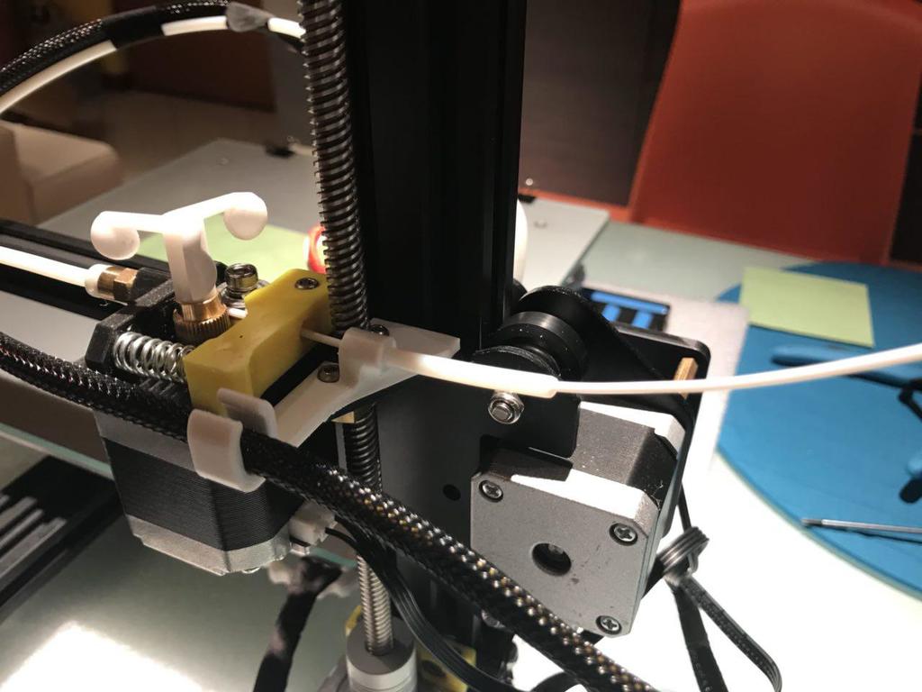 CR-10 Mod - Extruder Cable Support with Filament Guide